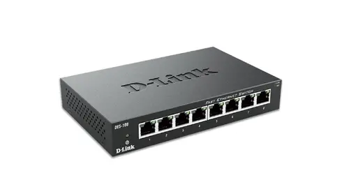 Switch D-Link DES-108/E, 8 porturi 10/100, carcasă metalică - 1