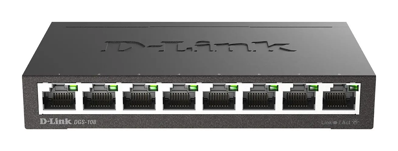 Switch D-Link DGS-108/E, 8 θυρών, 10/100/1000, Gigabit, μεταλλικό περίβλημα