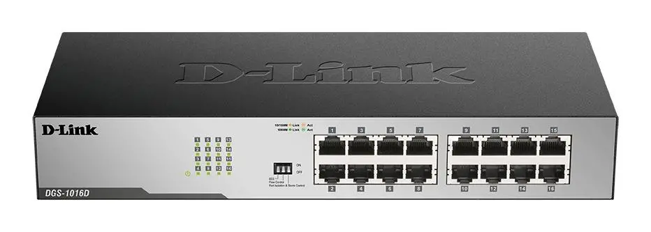 Switch D-Link DGS-1016D/E, 16 θυρών 10/100/1000, Desktop, rack mount