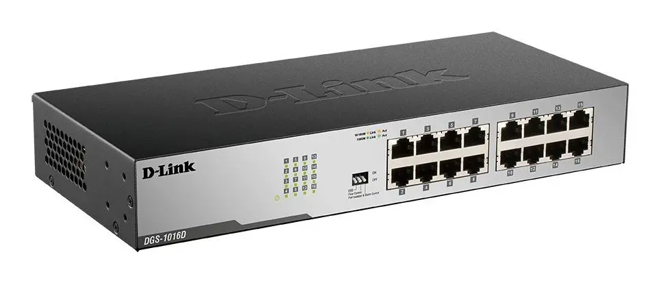Switch D-Link DGS-1016D/E, 16 porturi 10/100/1000, Desktop, rack mount - image 1