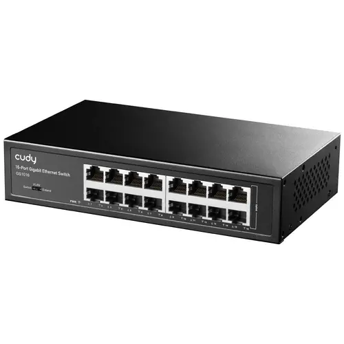 Суич Cudy GS1016, 16 портов, 10/100/1000, Auto-MDI/MDIX, за 19" шкаф - image 1