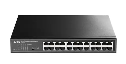 Комутатор, Cudy GS1024 24-Port Gigabit Metal Switch, 24 Gigabit RJ45 Ports, Rack-mountable Steel Case
