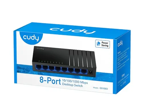 Комутатор, Cudy GS108D 8-Port Gigabit Desktop Switch, 8 10/100/1000M RJ45 Ports, Desktop Plastic Case - image 2