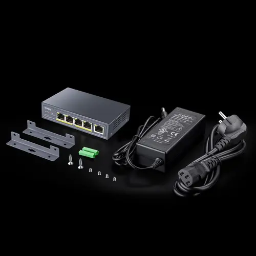 Суич Cudy GS1005P, 5 портов, 10/100/100, PoE+ Switch 60W, Uplink порт - image 4