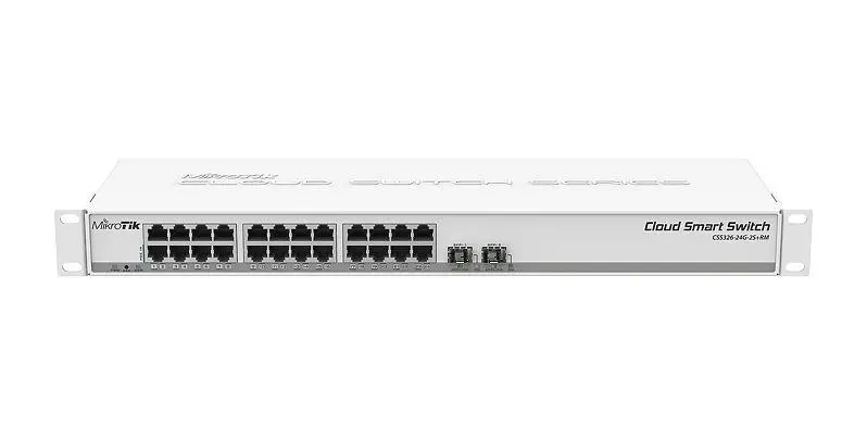 Switch MikroTik 326-24G-2S+RM 24 x porturi Gigabit Ethernet, 10/100/1000Mbps, 2x sloturi SFP+, montare în rack