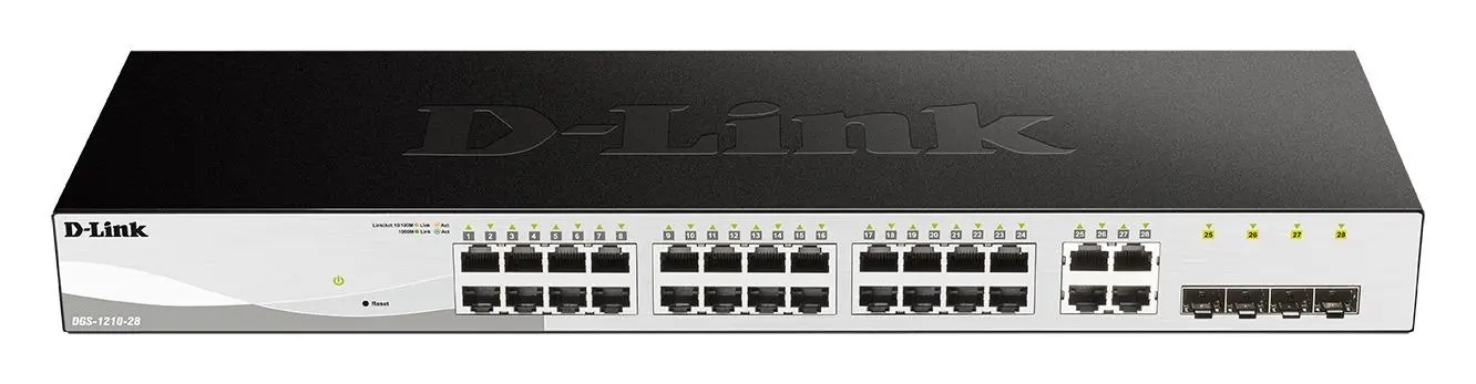 Switch D-Link DGS-1210-28, 28 θυρών 10/100/1000 Gigabit Smart Switch including 4 x 1000Base-T /SFP ports, διαχειριζόμενο, για τοποθέτηση σε rack