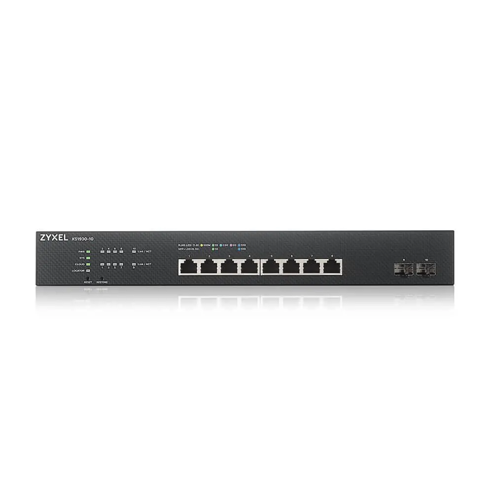 Switch, ZyXEL XS1930-10, 8-port Multi-Gigabit Smart Managed Switch with 2 SFP+ Uplink - image 1