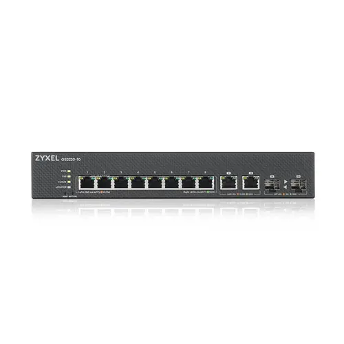 Суич ZYXEL GS2220-10, 10 портов управляем L2, 8x Gigabit + 2x Gigabit combo (RJ45/SFP) - image 3