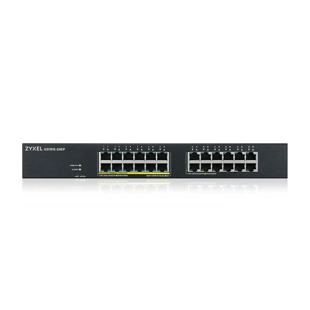 Суич ZyXEL GS1915-24EP, 24-портов, Gigabit, Управляем, Монтаж в шкаф, PoE - image 1