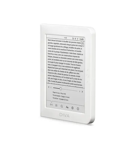 eBook четец BOOKEEN Diva HD 6", тъч, подсветка, 300dpi, бял - image 2