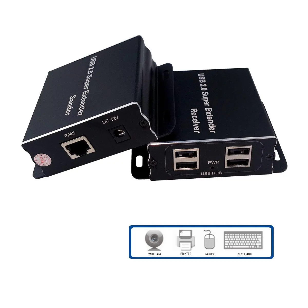 USB Extender (усилвател) ESTILLO ASKHU04-USB 1x4, усилва USB сигнал до 100 м по UTP кабел CAT5e/6 - image 1