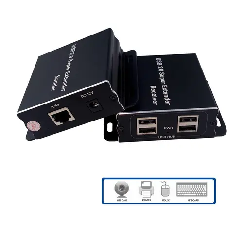 USB Extender (усилвател) ESTILLO ASKHU04-USB 1x4, усилва USB сигнал до 100 м по UTP кабел CAT5e/6 - image 1