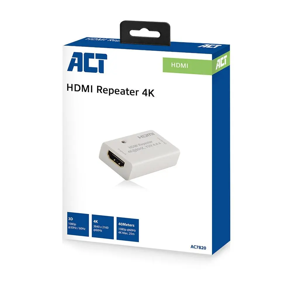 HDMI повторител ACT AC7820, Усилва HDMI сигнал до 40 м, Поддържа 4K - image 4