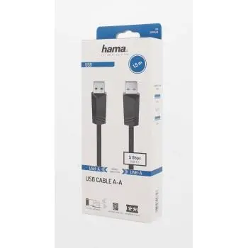 Кабел HAMA USB 3.0, USB-A мъжко - USB-А мъжко, 1.5 м, 5Gbit/s, екраниран - image 1