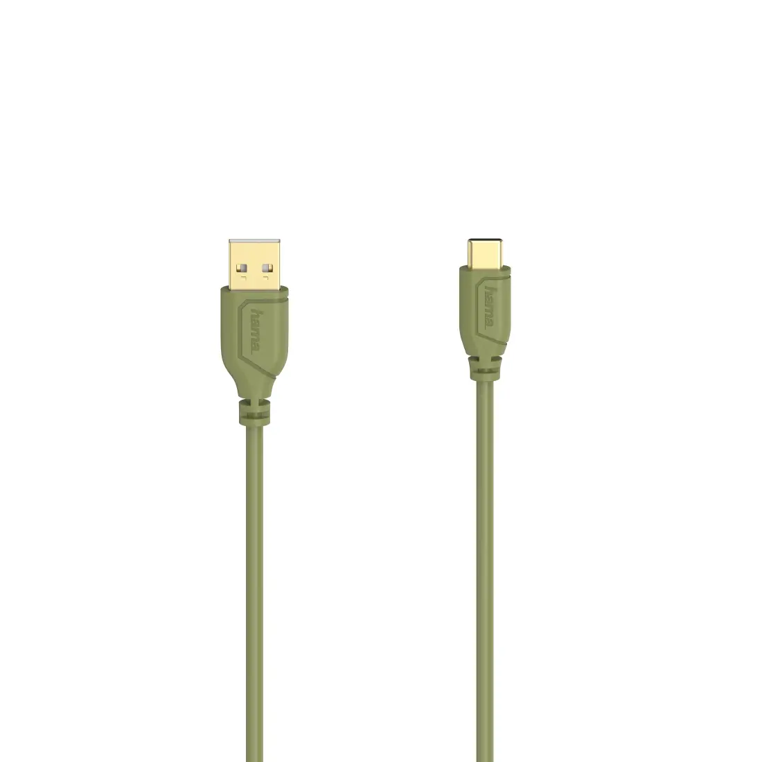 Кабел Hama Flexi-Slim USB-C - USB-A 2.0 мъжко, 0.75м, Зелен - image 1