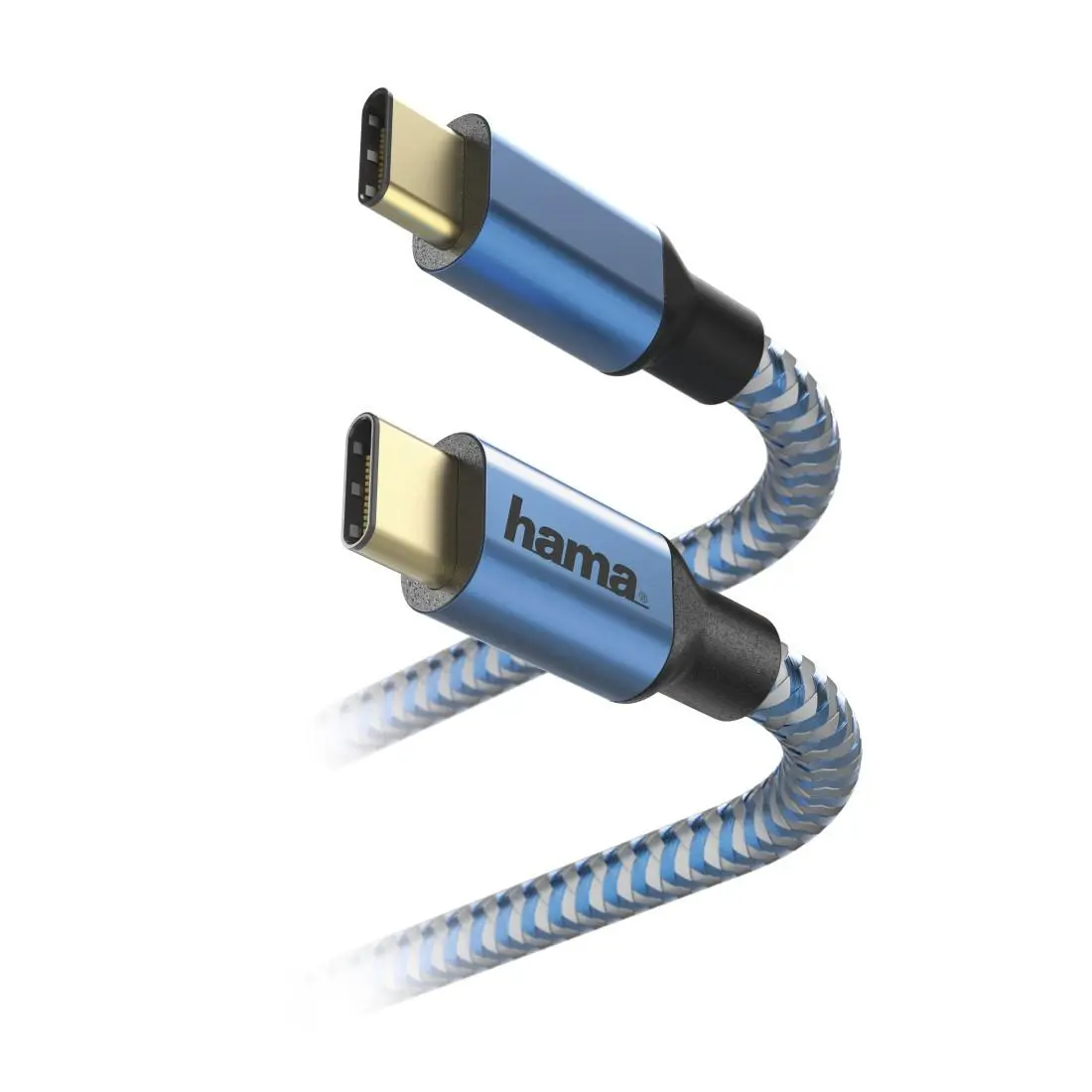 Кабел HAMA Reflective, USB-C мъжко - USB-C мъжко, 480 Mbps, 1.5 м., Син - image 1