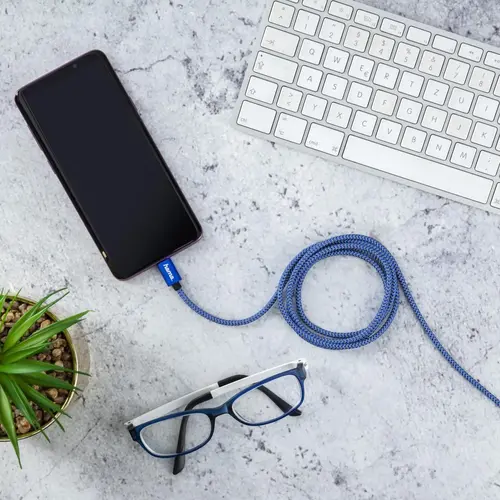 Кабел HAMA Reflective, USB-C мъжко - USB-C мъжко, 480 Mbps, 1.5 м., Син - image 4