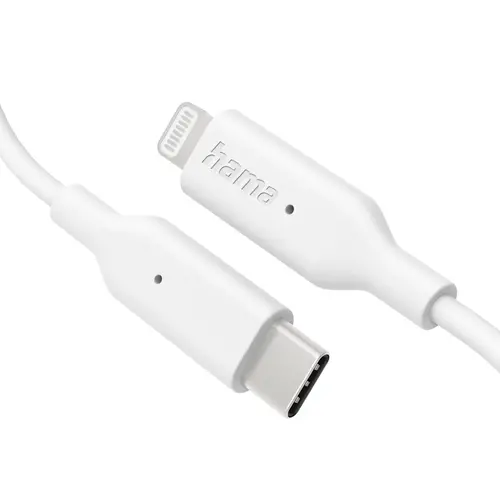 Кабел за зареждане/Дата HAMA, USB-C - Type-C/Lightning, 1м, бял - image 1