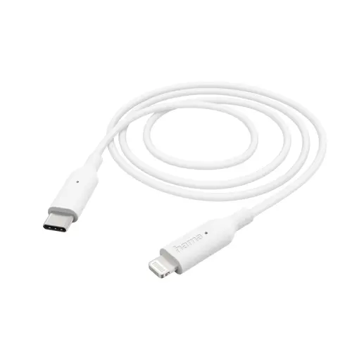 Cablu de încărcare/date HAMA, USB-C - Type-C/Lightning, 1m, alb - 1