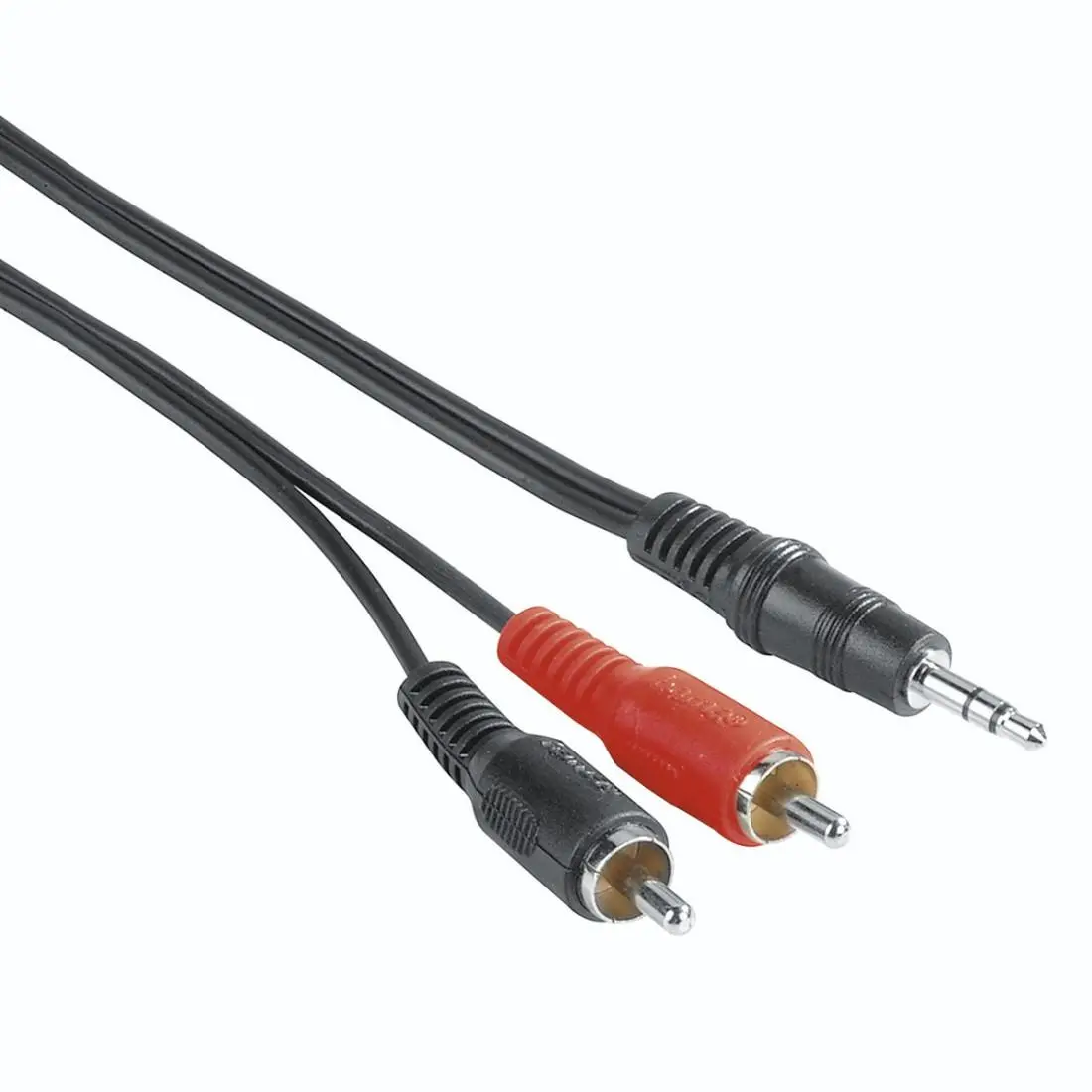 Καλώδιο ήχου HAMA, βύσμα 3.5 mm αρσενικό - 2 x RCA αρσενικό, 5μ, Μαύρο