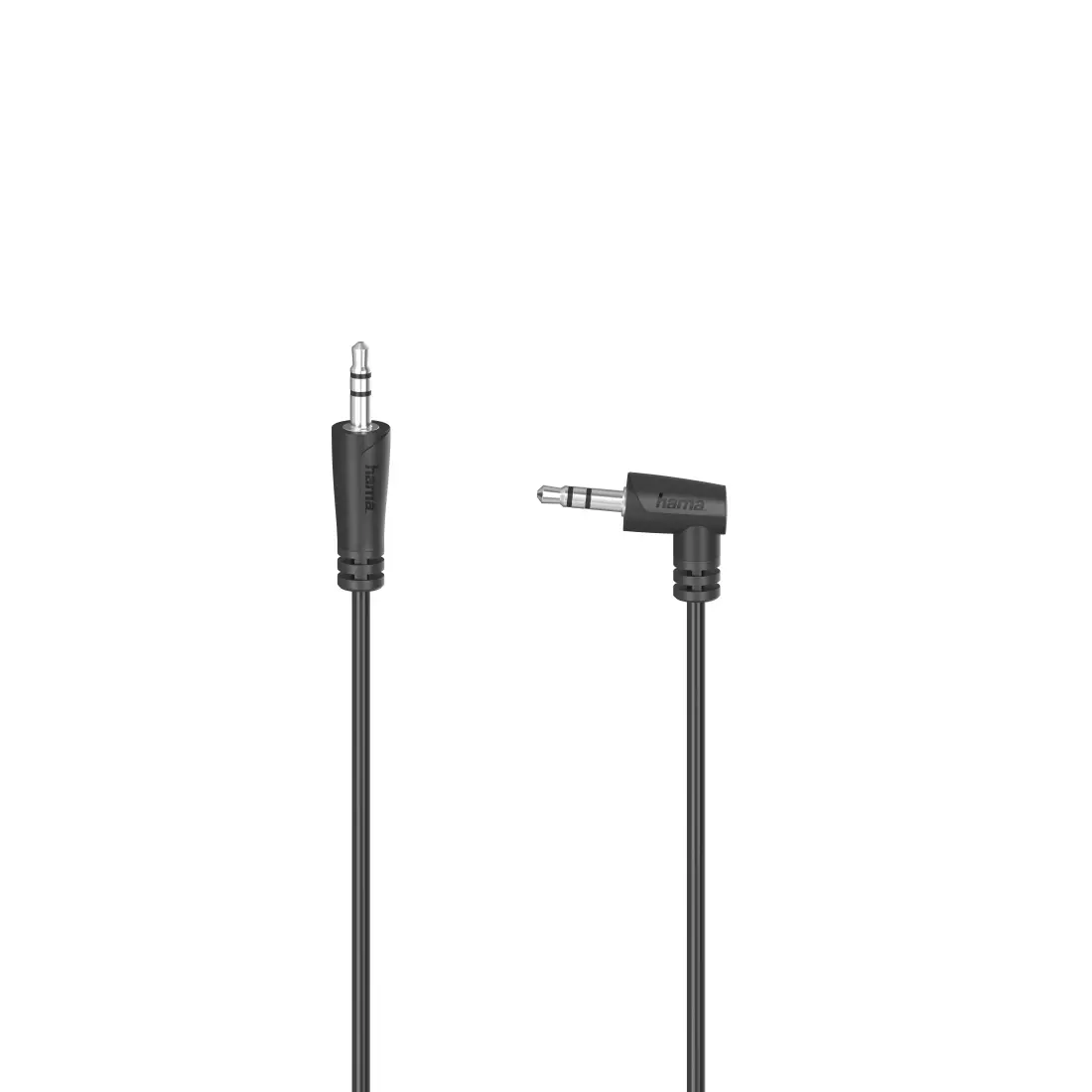 Cablu audio HAMA, jack 3.5mm tată - jack 3.5mm tată la 90°, 1.5m, negru