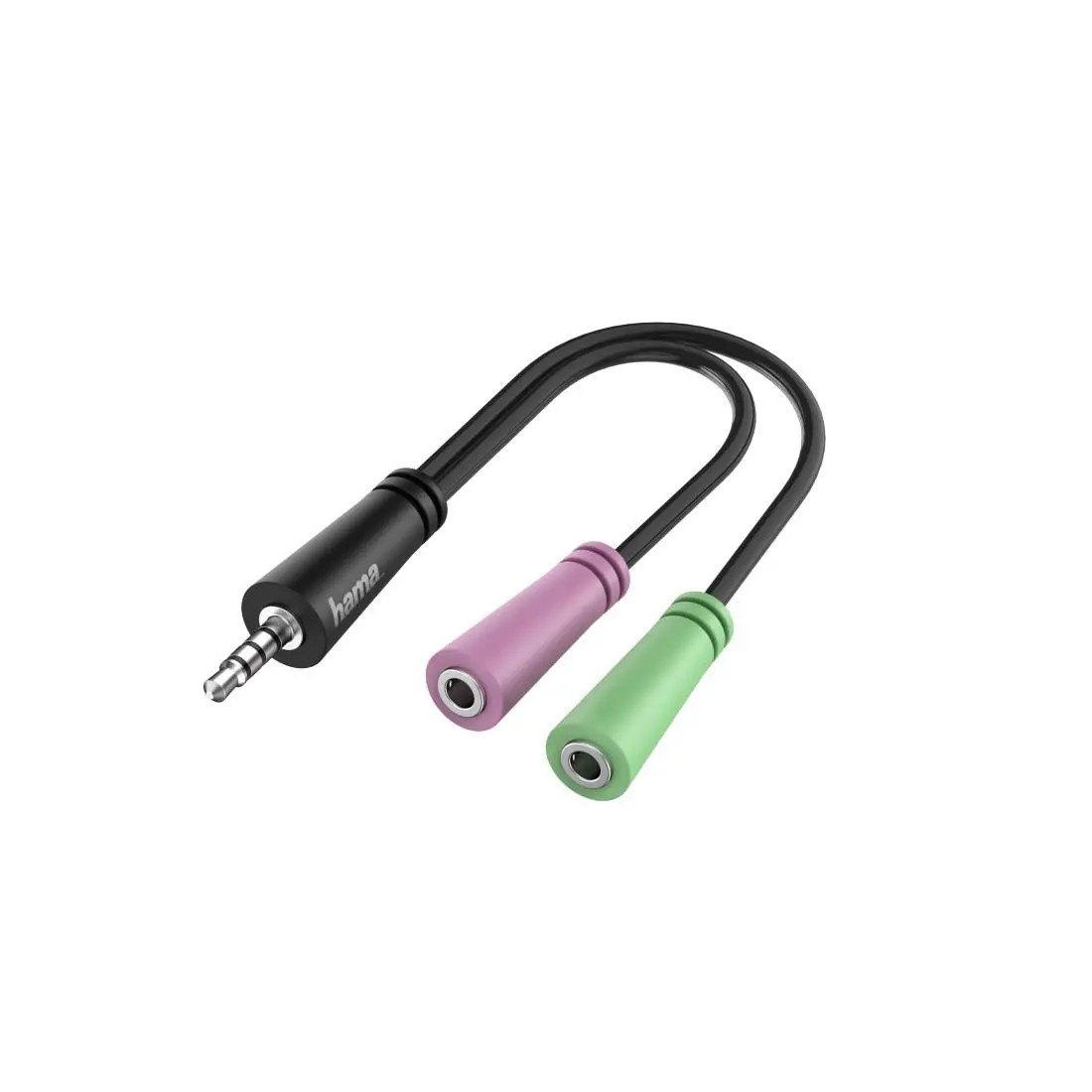 Splitter audio HAMA, jack 3.5mm tată - 2 x jack 3.5 mm mamă, 10cm