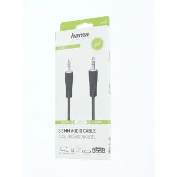 Καλώδιο ήχου HAMA, giak 3.5mm αρσενικό - giak 3.5mm αρσενικό,1.5m, Μαύρο - image 2