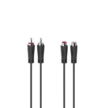 Удължителен аудио кабел HAMA 2 x Чинч мъжко - 2 x Чинч женско, 1.5 м, Черен