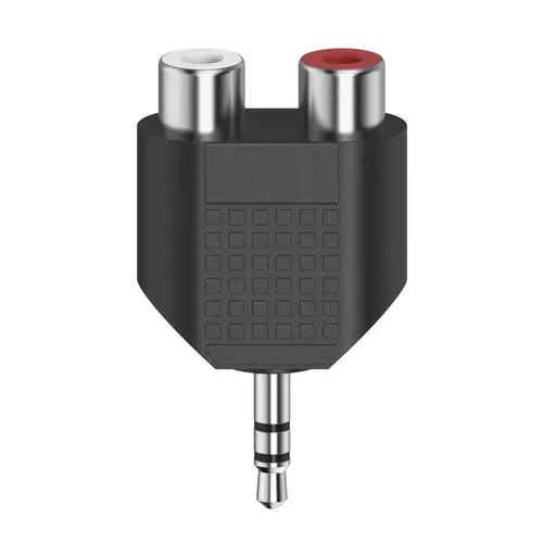 Αντάπτορας HAMA, βύσμα 3.5 mm αρσενικό - 2 x RCA θηλυκό, μαύρο - 1