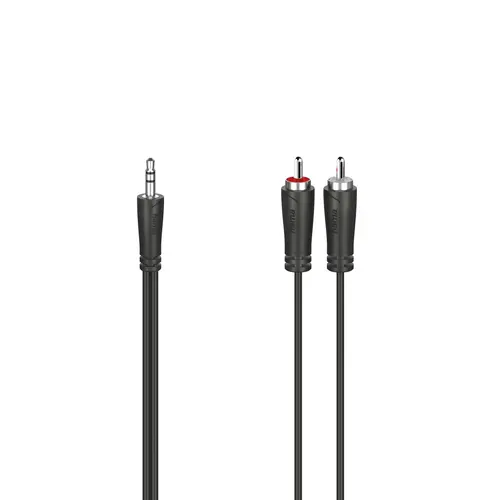 Καλώδιο ήχου HAMA, giak 3.5 mm - 2 x RCA, 1.5m, Μαύρο - 1