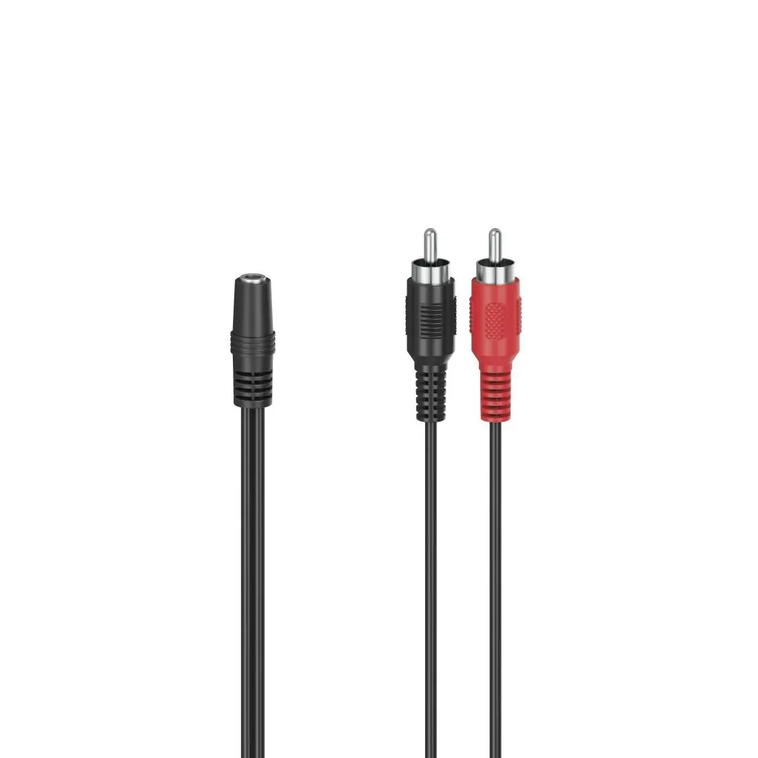 Adaptor audio HAMA, jack 3.5 mm mamă - 2 x RCA tată, 0.12 m, Negru