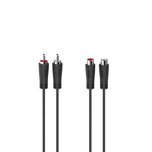 Καλώδιο προέκτασης ήχου HAMA 2 x RCA αρσενικό - 2 x RCA θηλυκό, 5.0 μ, Μαύρο - 1