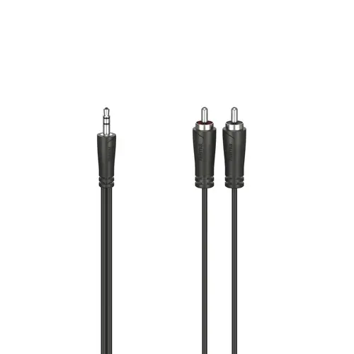 Cablu audio HAMA, jack 3.5 mm tată - 2 x RCA tată, 1.5 m, Stereo, Negru - 1