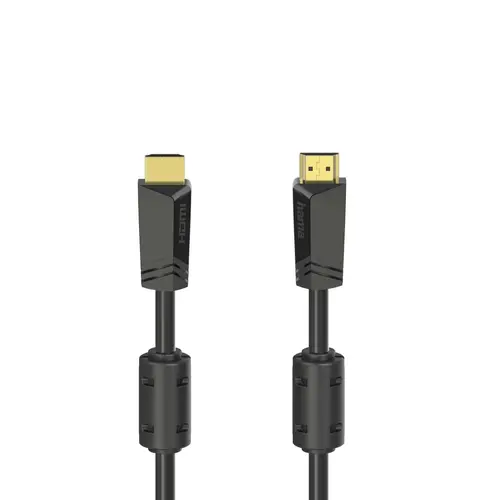 Cablu HAMA High-speed, HDMI tată - HDMI tată, 4K, 10.2GB/s, Ethernet, 15 m, Conectori placați cu aur, 2 filtre, Negru - 1