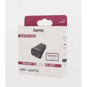 Αντάπτορας HAMA 200347, Mini-HDMI αρσενικό - HDMI θηλυκό, Ultra-HD, 4K, Μαύρο - image 1