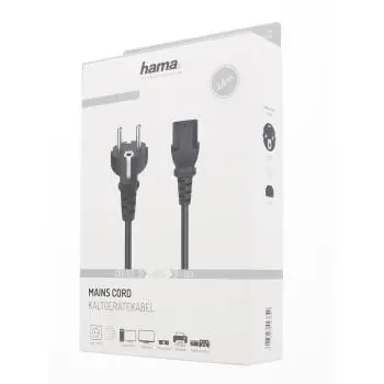 Cablu de alimentare universal HAMA, Schuko, 3pin (IEC C13 mamă, 2.5 m, negru - 2
