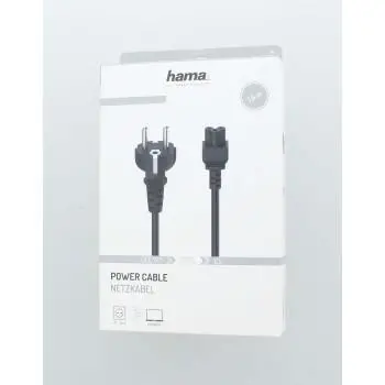 Захранващ кабел HAMA, Шуко, 3pin(IEC C5) женско, 1.5м, Черен - image 1