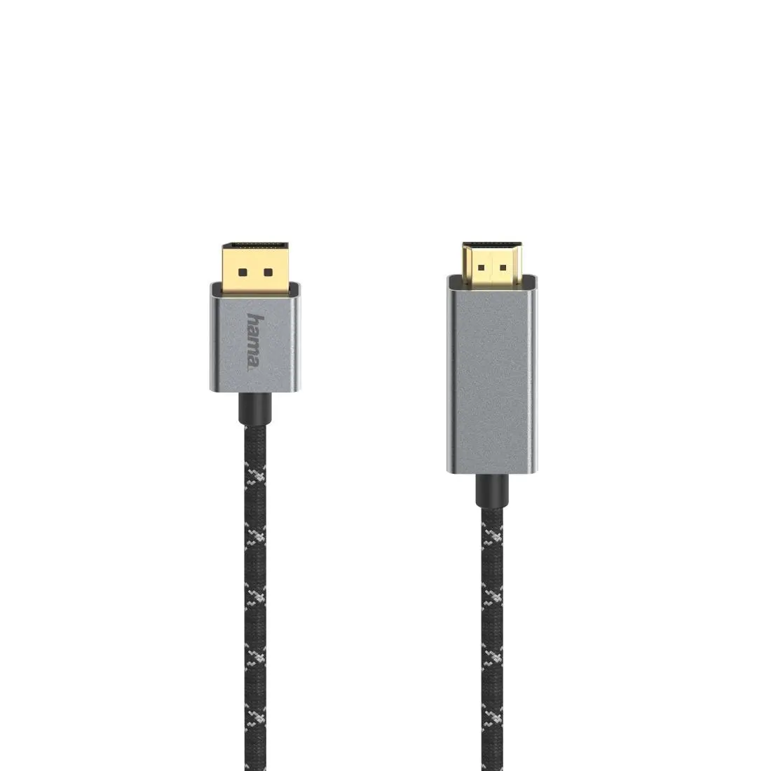 Кабел HAMA, DisplayPort мъжко - HDMI мъжко, Ultra-HD, 4K@60 Hz, 1.5м, Алуминий, Позлатени конектори, Черен - image 1