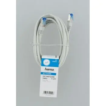 Мрежов пач кабел HAMA F/UTP, CAT 6, RJ-45 - RJ-45, 1Gbit/s, 3.0 m, Сив, Булк - image 1