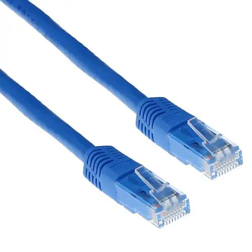 Cablu de rețea patch ACT U/UTP, CAT 6, RJ-45 - RJ-45, 2.0 m, Conductori din cupru, Albastru, Ambalaj Bulk Cablu de rețea patch ACT U/UTP, CAT 6, RJ-45 - RJ-45, 2.0 m, Conductori din cupru, Albastru, Ambalaj Bulk