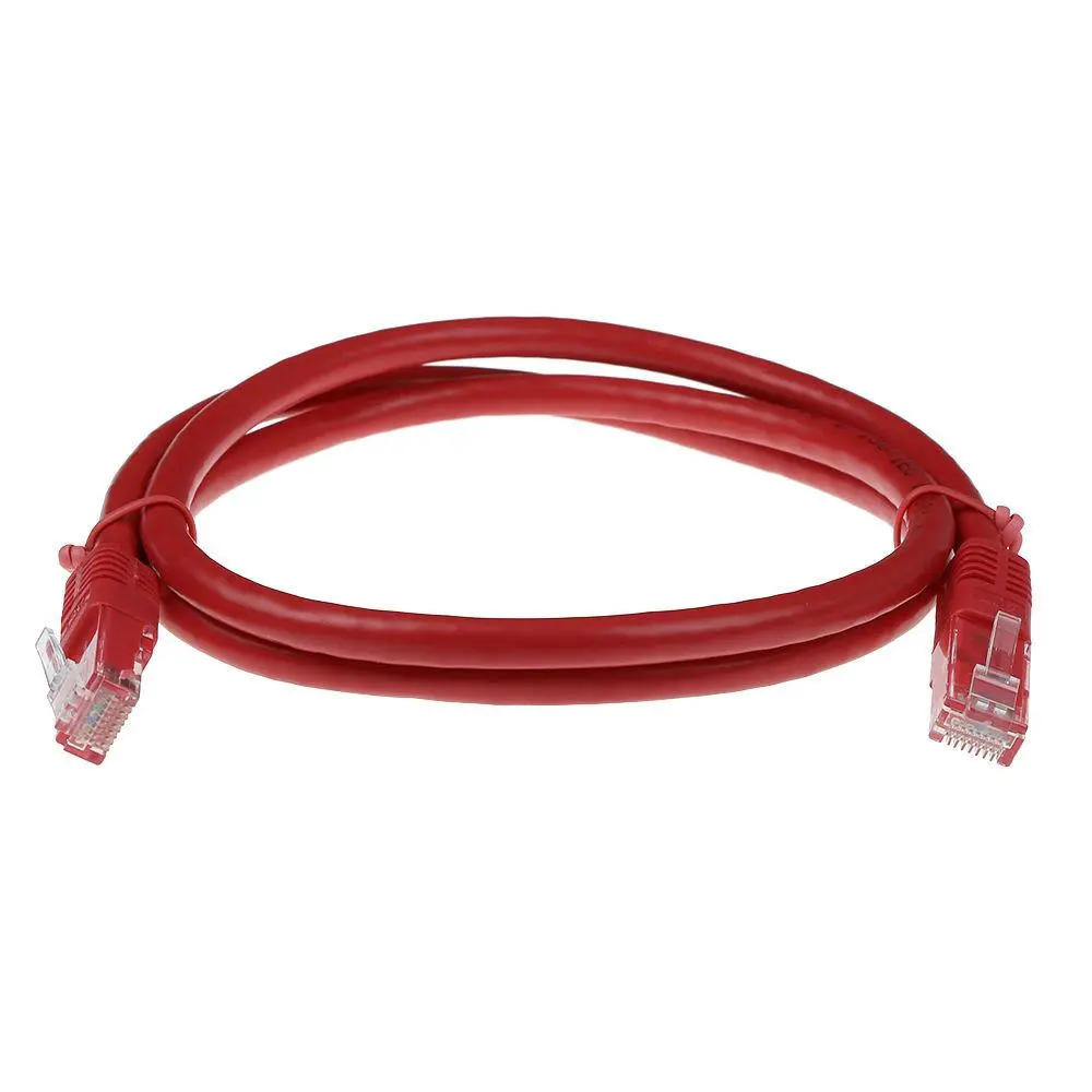 Cablu de rețea patch ACT U/UTP, CAT 6, RJ-45 - RJ-45, 3 m, Conductori din cupru, Roșu, Ambalaj Bulk - image 1
