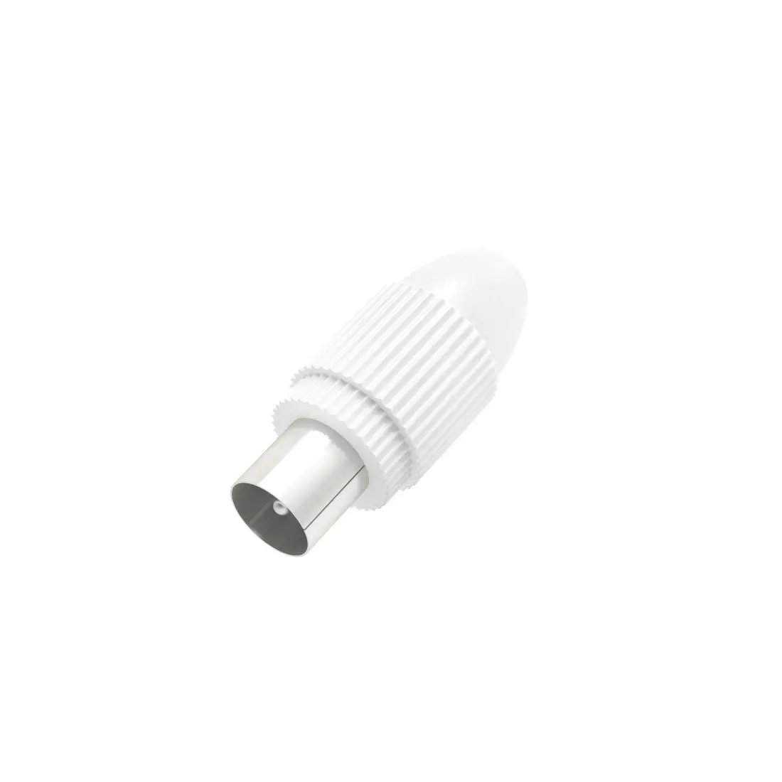 Conector de antenă HAMA Coax plug, Coaxial tată, Alb