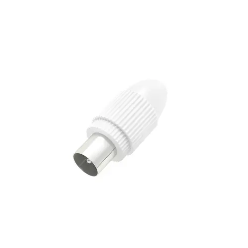 Conector de antenă HAMA Coax plug, Coaxial tată, Alb - 1