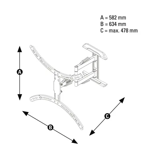 Стенна стойка за TV HAMA, Регулируема, 37"-75", 45 кг, Черна - image 6