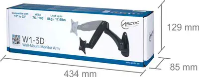 Suport monitor ARCTIC W1-3D, Pentru perete, 13" - 38" - image 20
