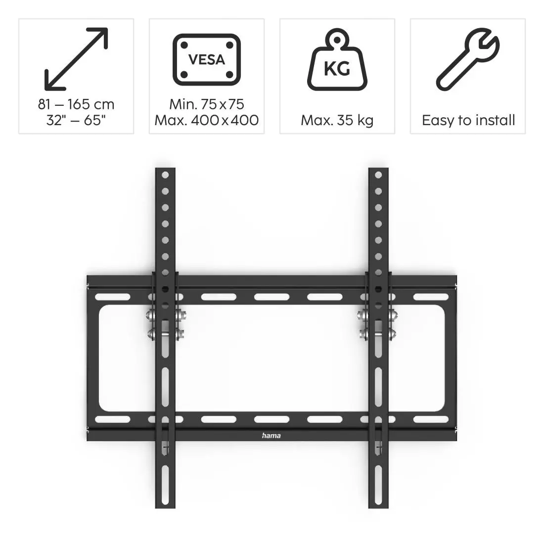 Suport TV Hama TILT, 191 cm (75"), Negru - image 6