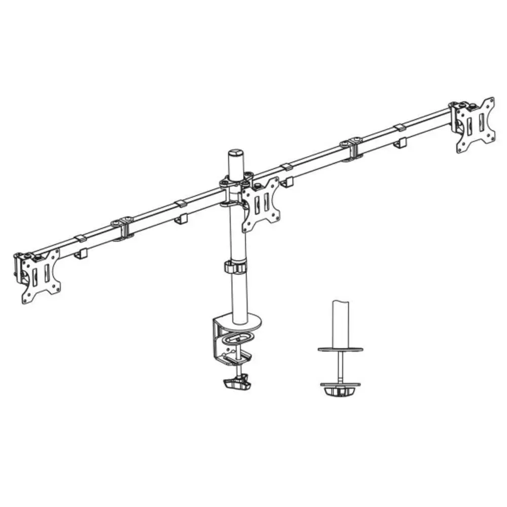 Стойка за 3 мониторa ACT AC8303, За бюро, Регулируема, 27", 21 кг, Черна - image 3