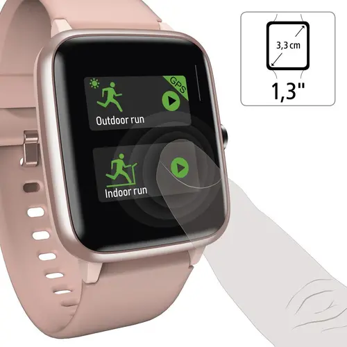 Смарт часовник Hama Fit Watch 5910, 1.3", GPS, Пулс, Крачкомер, Калории, Водоустойчив, Розов - image 3