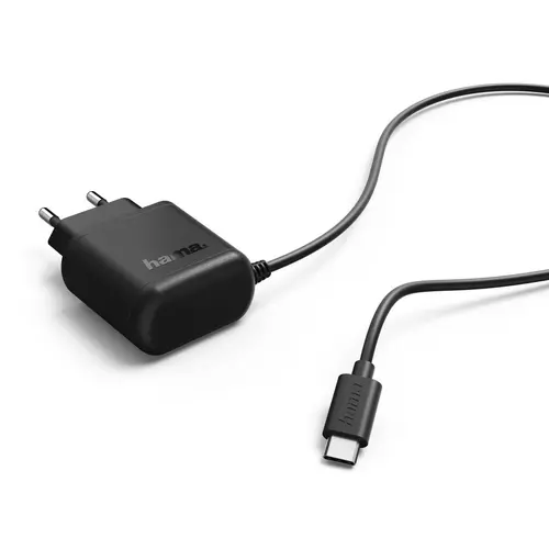 Мрежово зарядно HAMA,  220V, USB-C, 3 A, с кабел 1 m, Черен - image 1