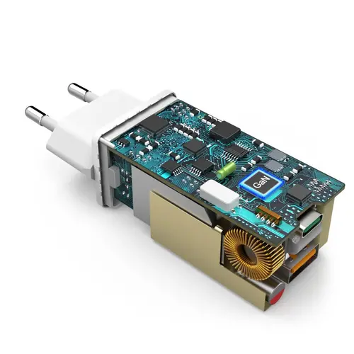 Мрежово зарядно HAMA GaN, USB-C Power Delivery (PD) + USB-A QC 3.0, 65W, Бял - image 1